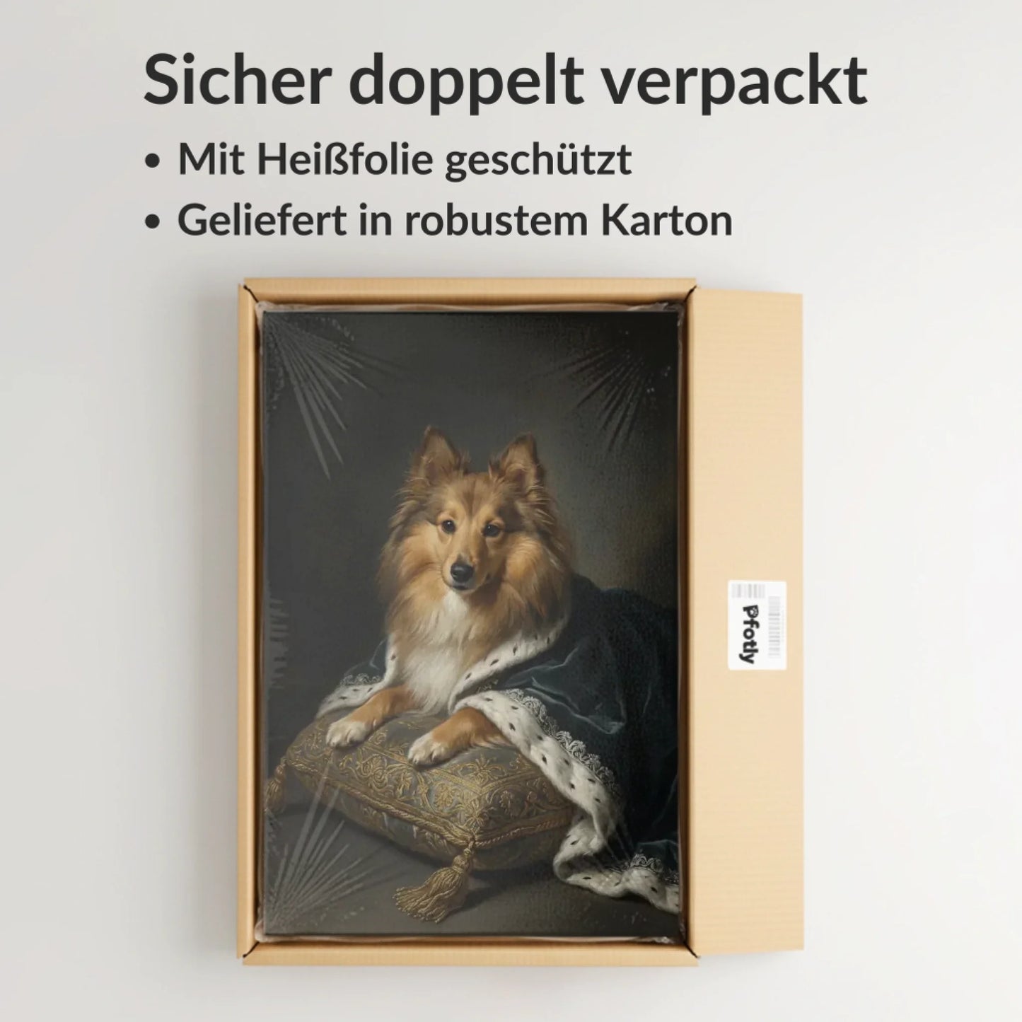 Jede Leinwand wird sorgfältig doppelt verpackt und mit Heißfolie geschützt – maximale Sicherheit für Ihr Kunstwerk. (1)