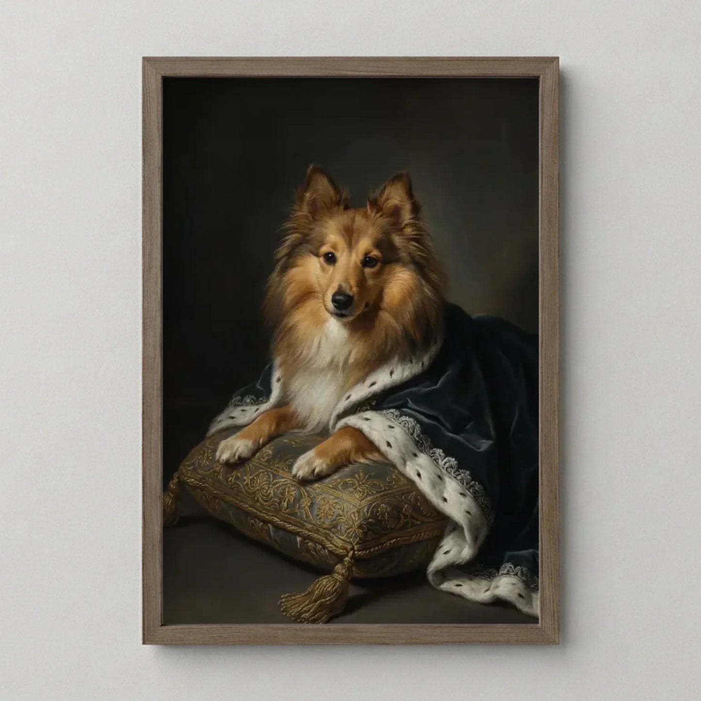 Poster Framed Walnut Mockup
