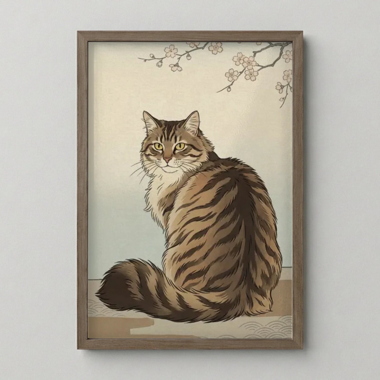 Poster Framed Walnut Mockup