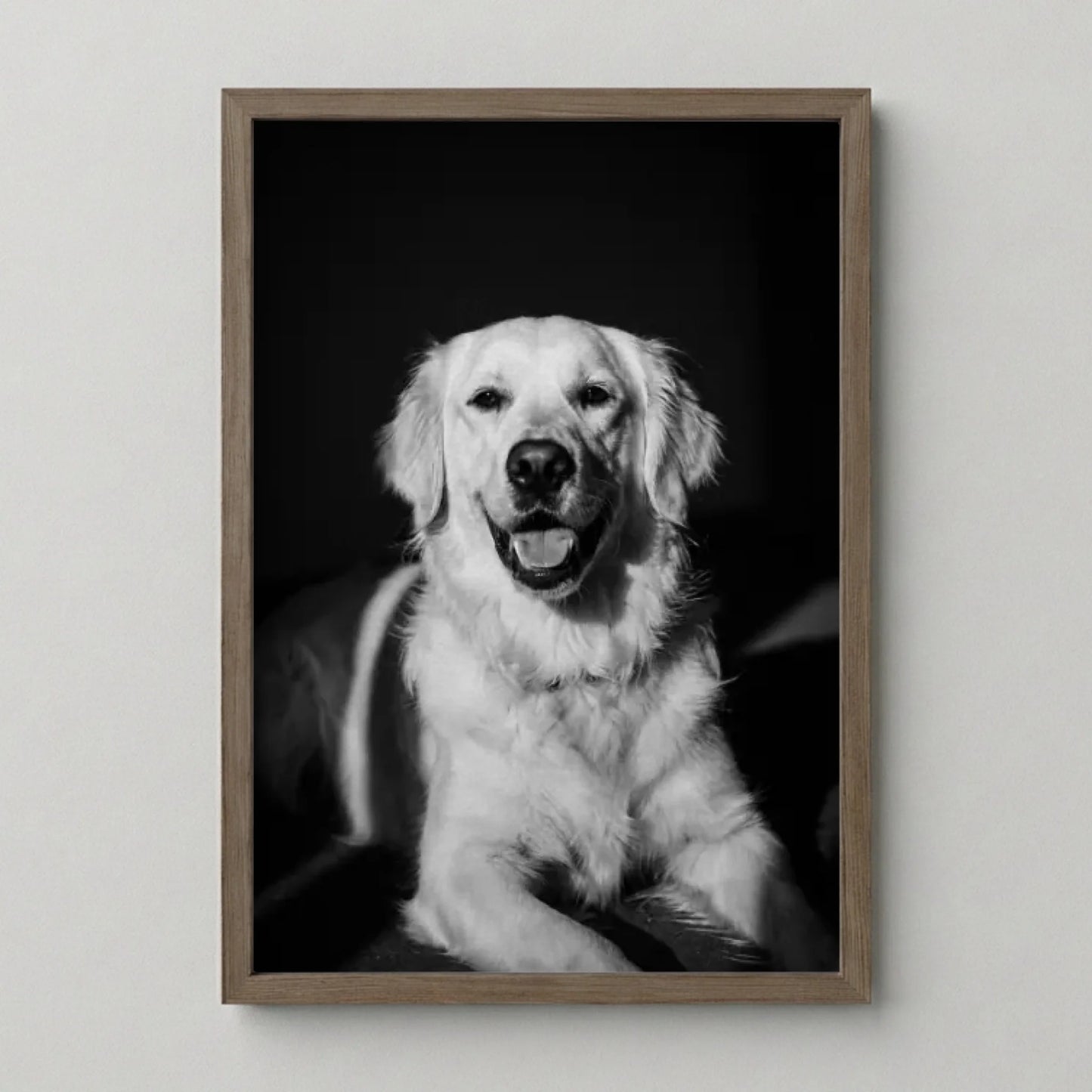 Poster Framed Walnut Mockup