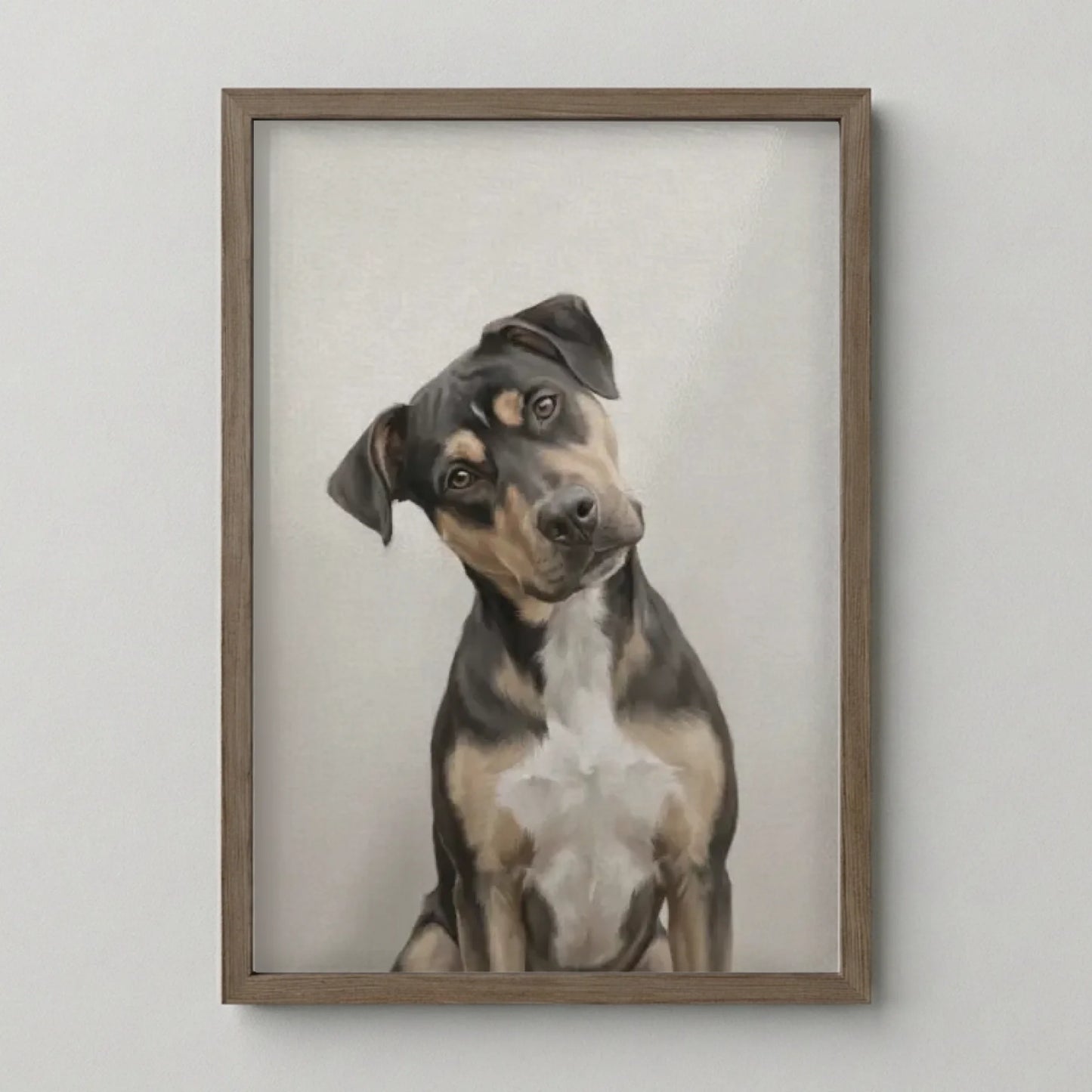 Poster Framed Walnut Mockup