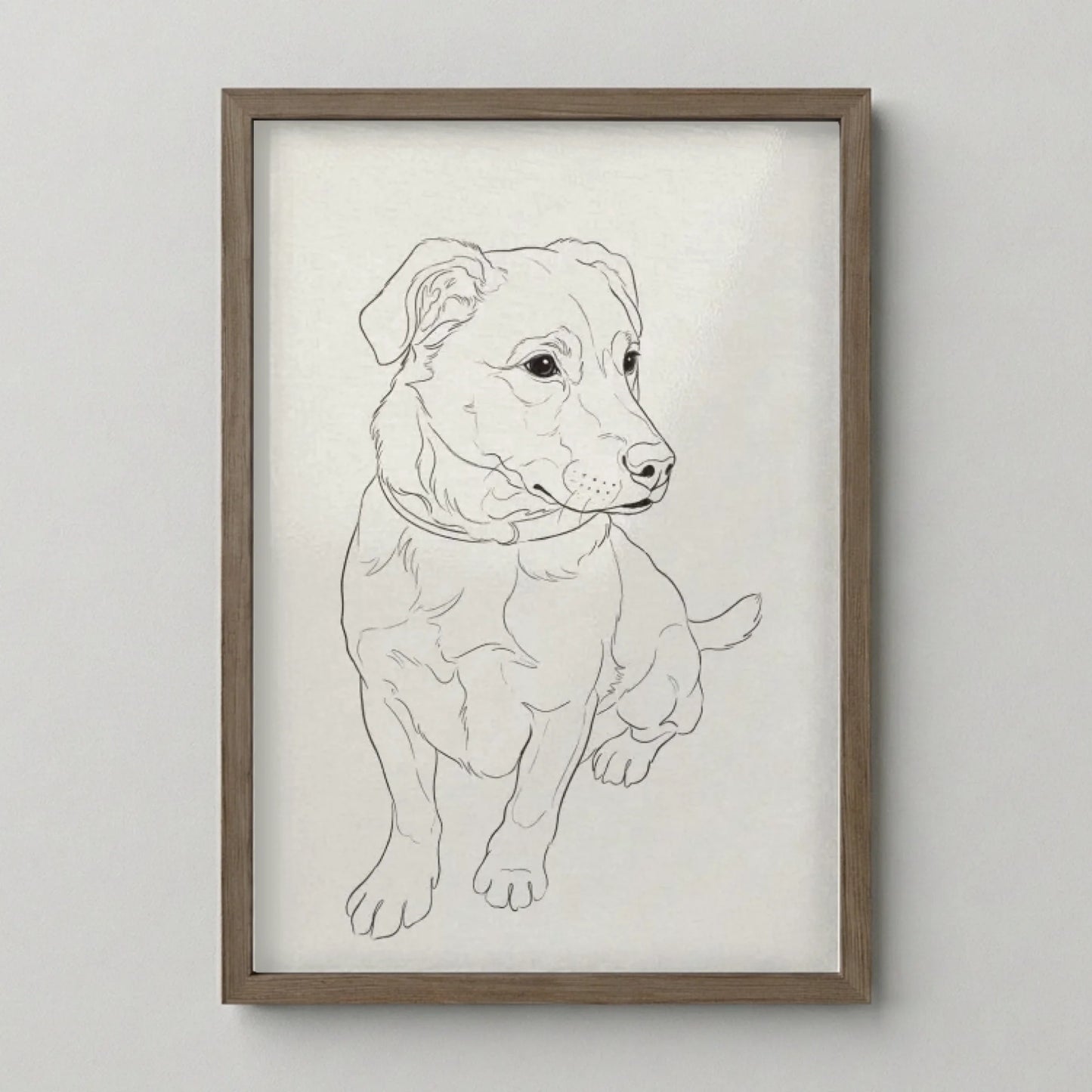 Poster Framed Walnut Mockup