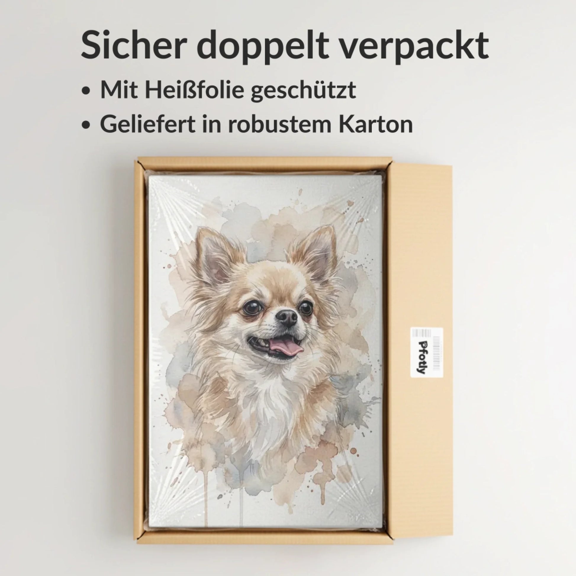 Jede Leinwand wird sorgfältig doppelt verpackt und mit Heißfolie geschützt – maximale Sicherheit für Ihr Kunstwerk. (1)