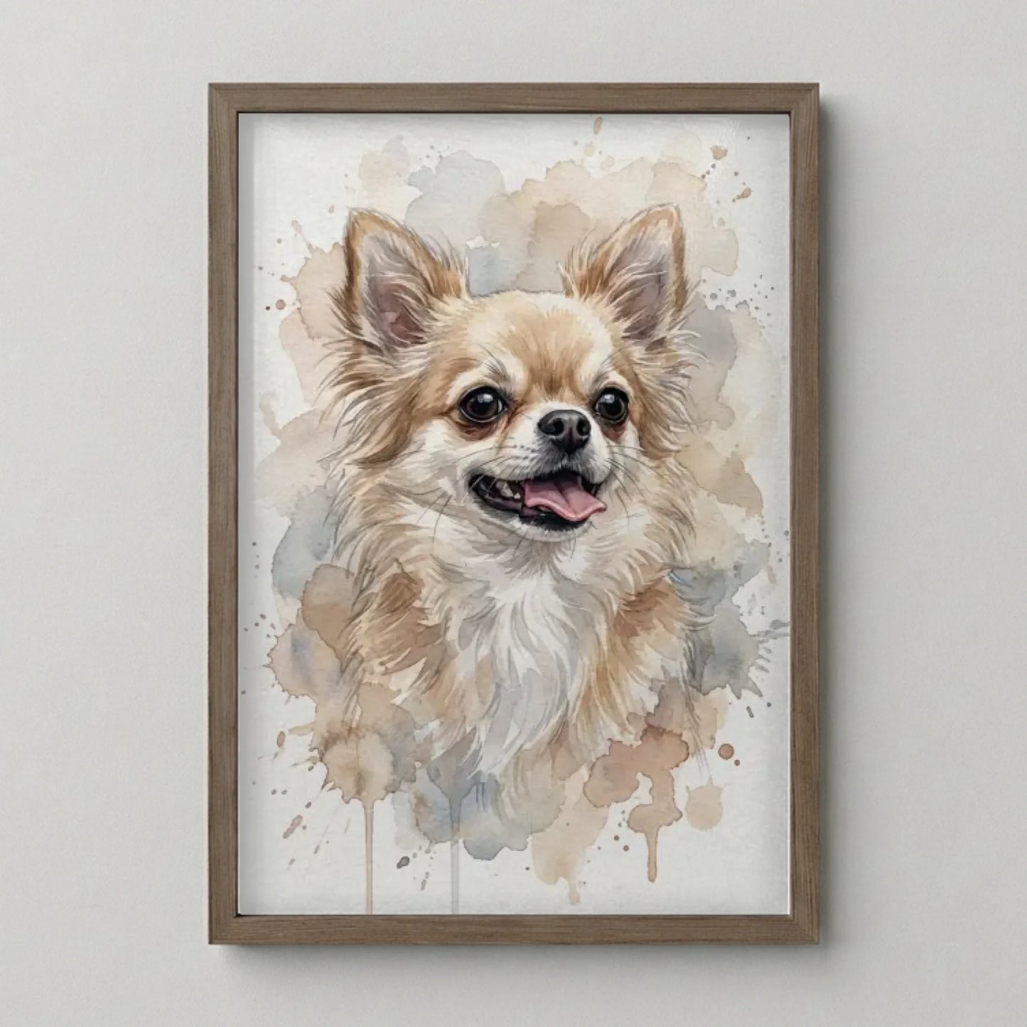 Poster Framed Walnut Mockup