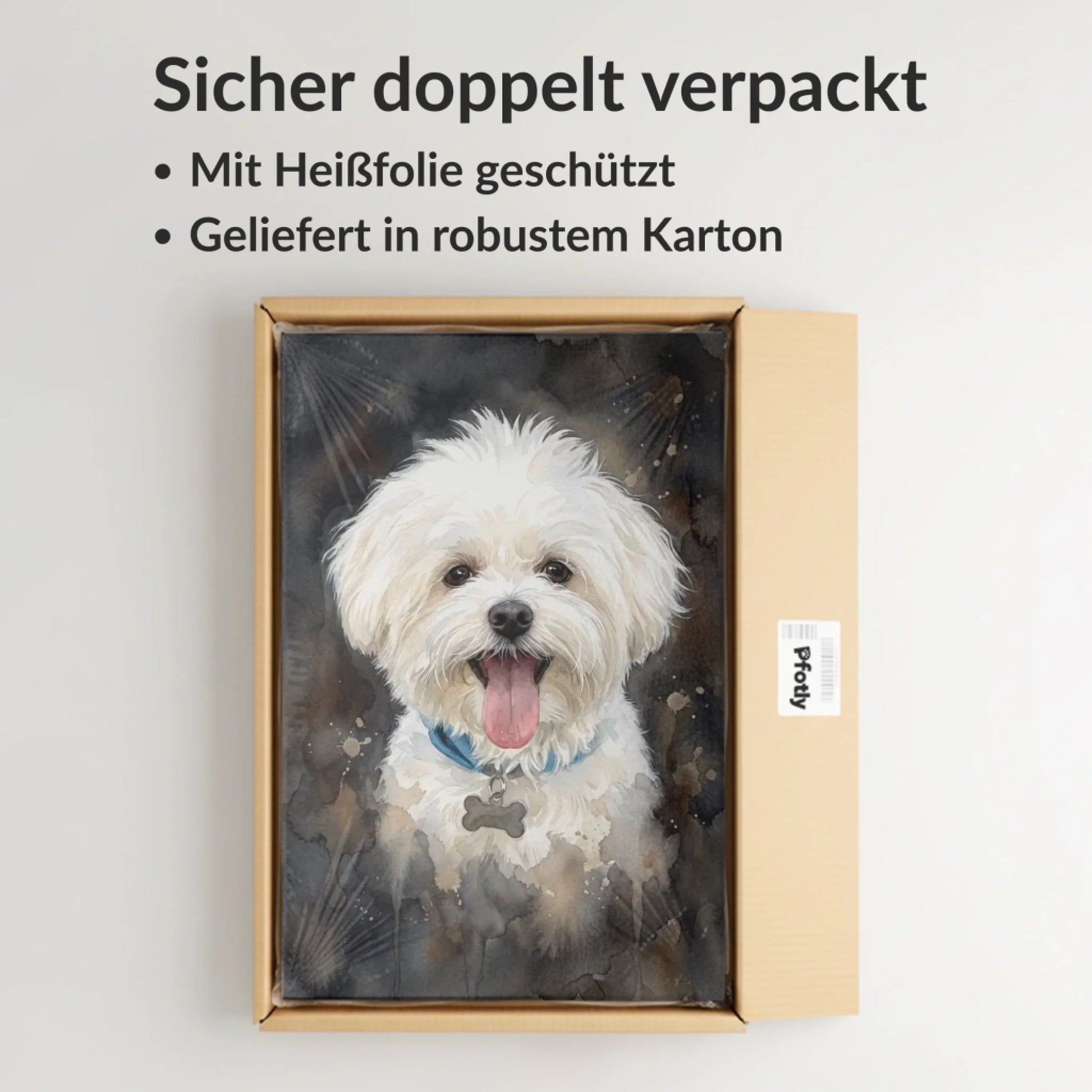 Jede Leinwand wird sorgfältig doppelt verpackt und mit Heißfolie geschützt – maximale Sicherheit für Ihr Kunstwerk. (1)