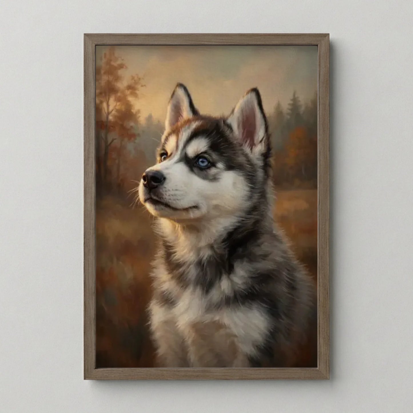 Poster Framed Walnut Mockup