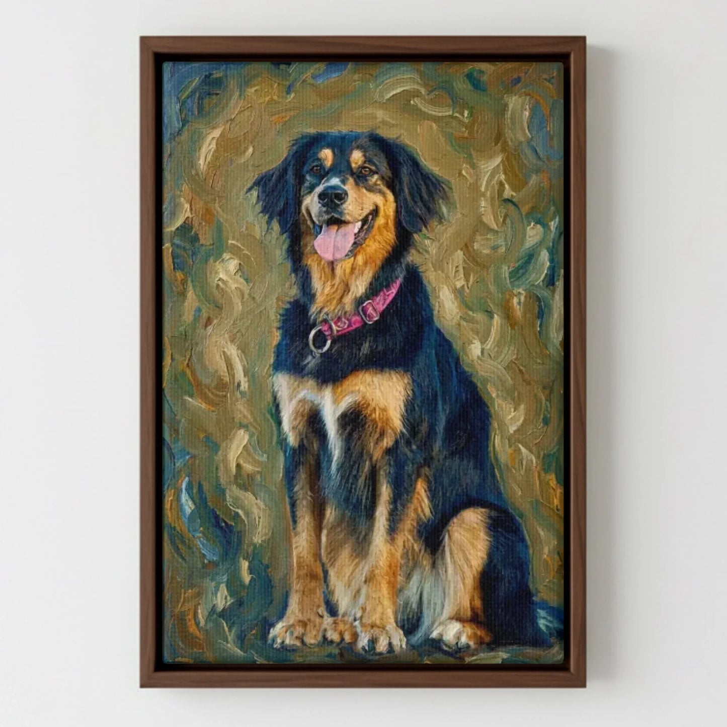 Framed Canvas Walnut Mockup Frontal