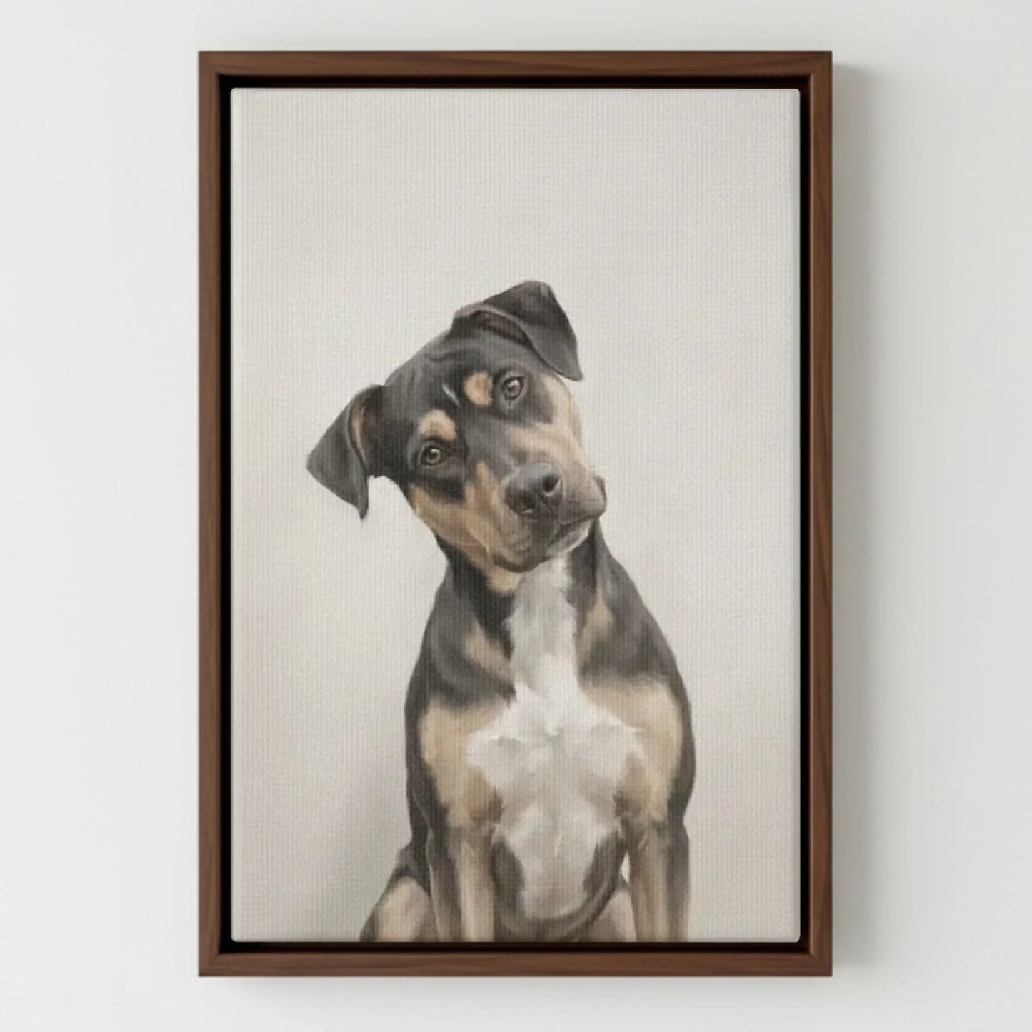 Framed Canvas Walnut Mockup Frontal