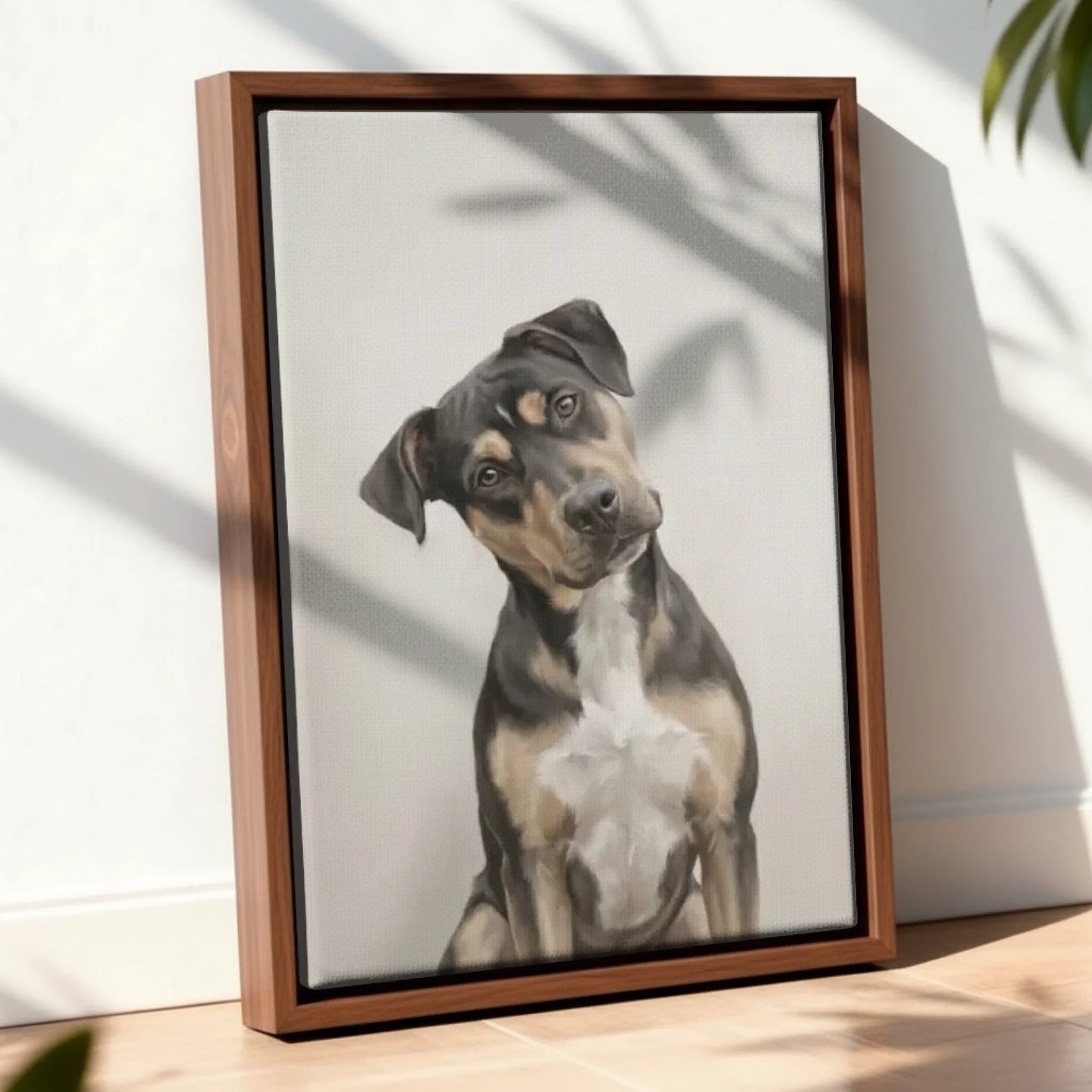 Framed Canvas Walnut Mockup Site