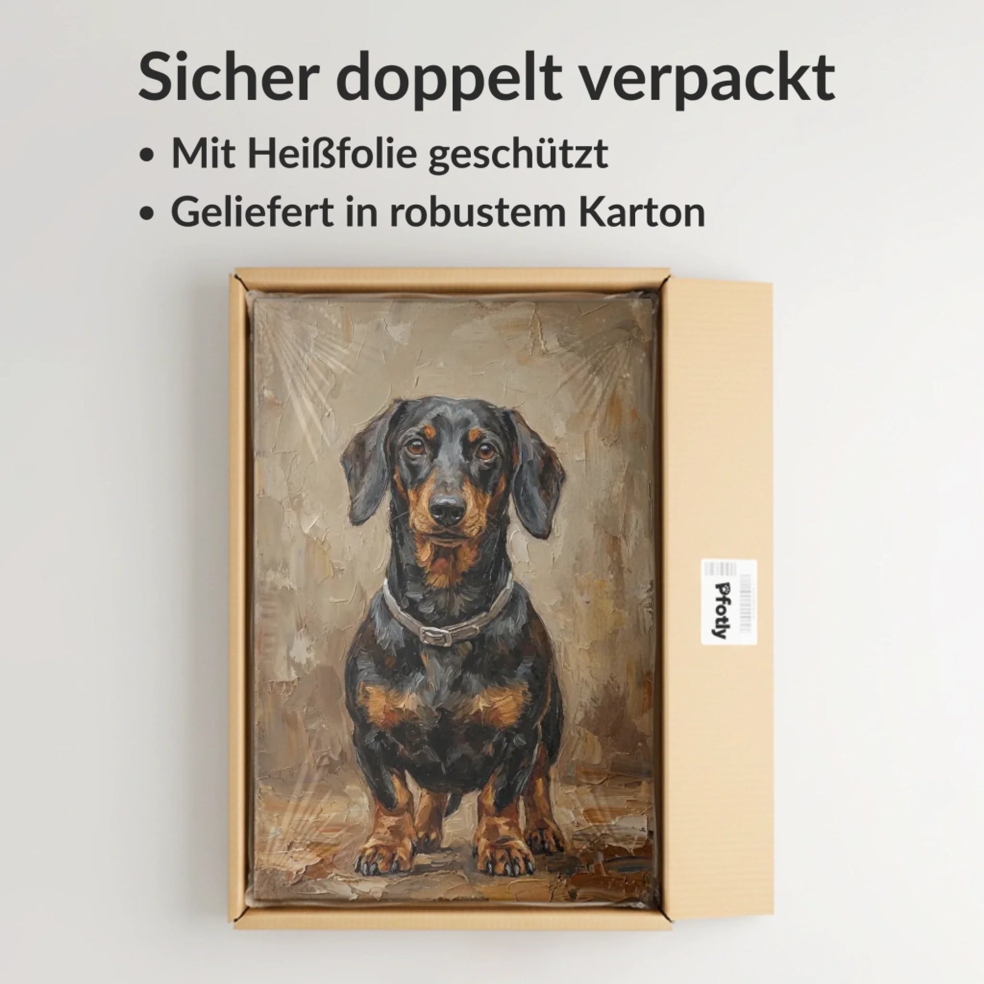 Jede Leinwand wird sorgfältig doppelt verpackt und mit Heißfolie geschützt – maximale Sicherheit für Ihr Kunstwerk. (1)