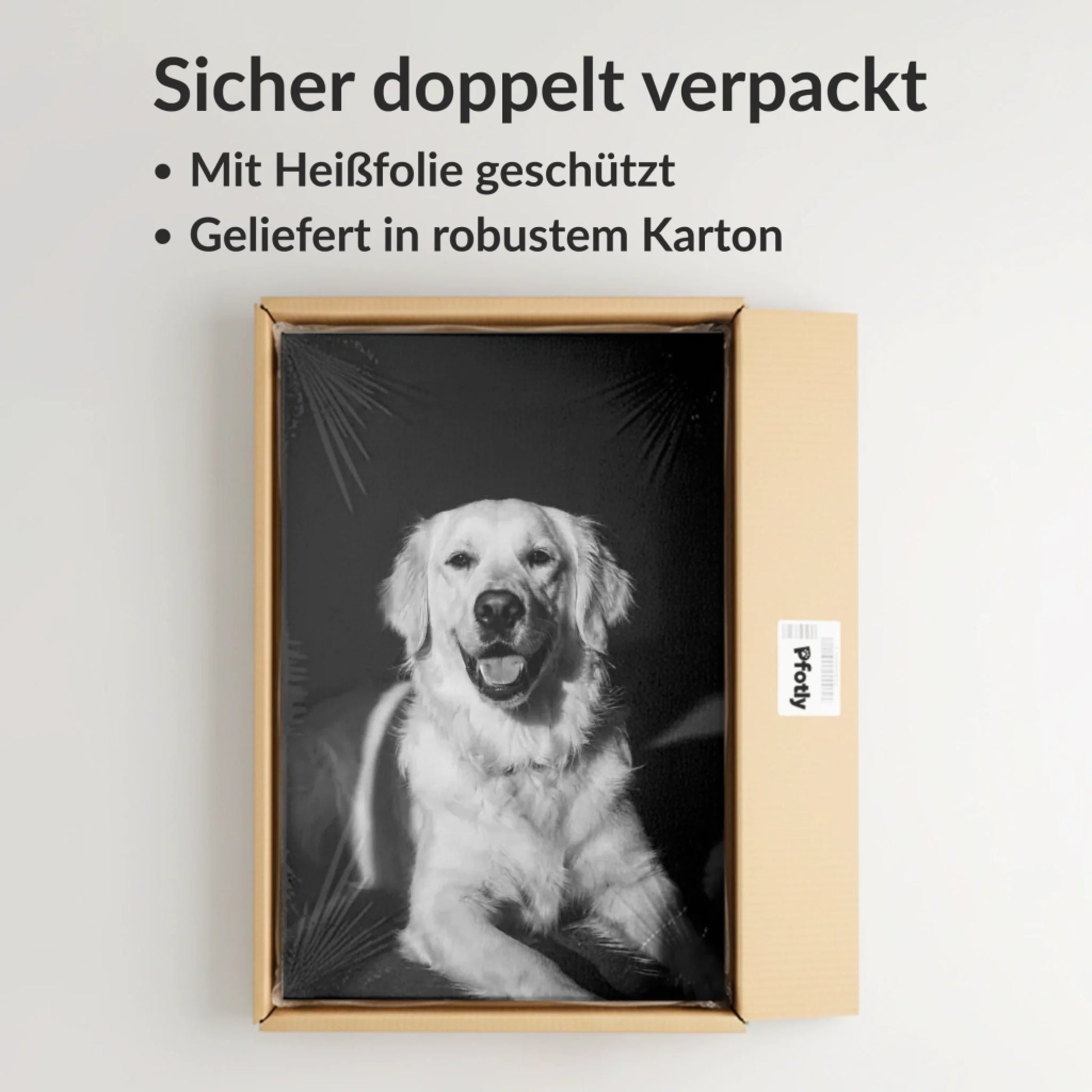 Jede Leinwand wird sorgfältig doppelt verpackt und mit Heißfolie geschützt – maximale Sicherheit für Ihr Kunstwerk. (1)