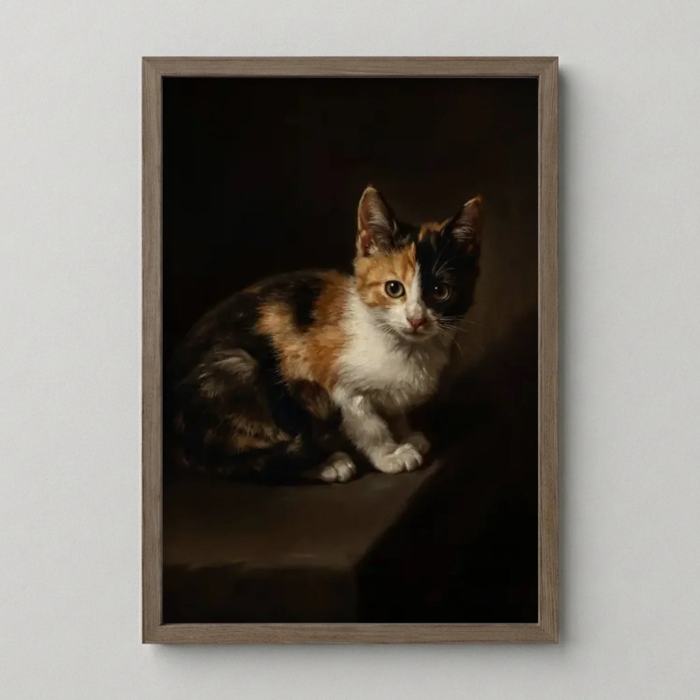 Poster Framed Walnut Mockup