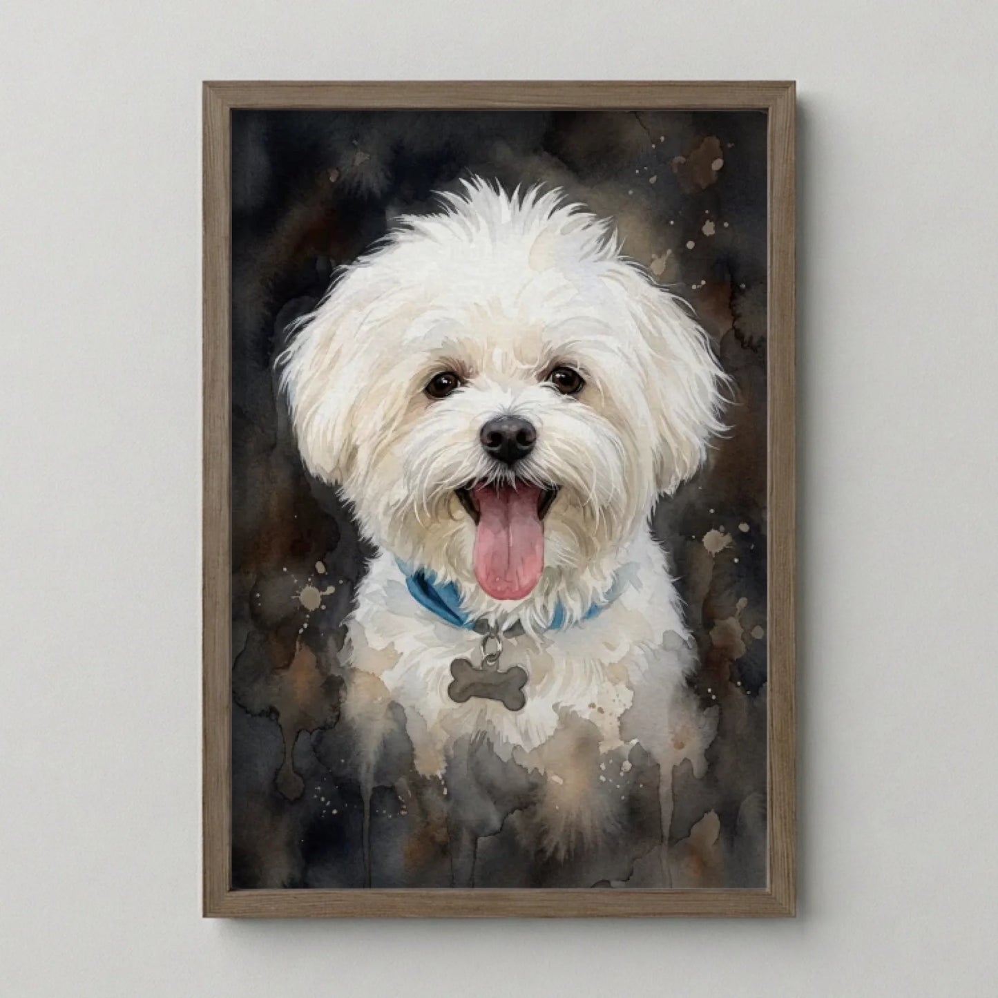 Poster Framed Walnut Mockup